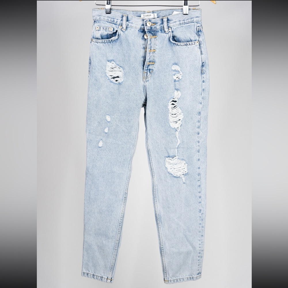Ladies Pull&Bear Distressed Light Wash Jeans